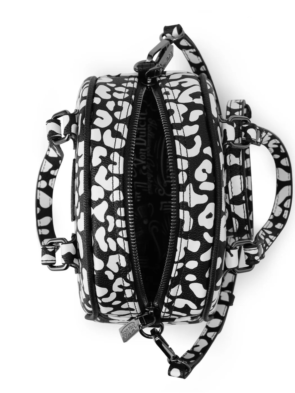 Von Dutch White Cheetah Mini Bowler Bag Y2K Crossbody Handbag NWT - Picture 5 of 7